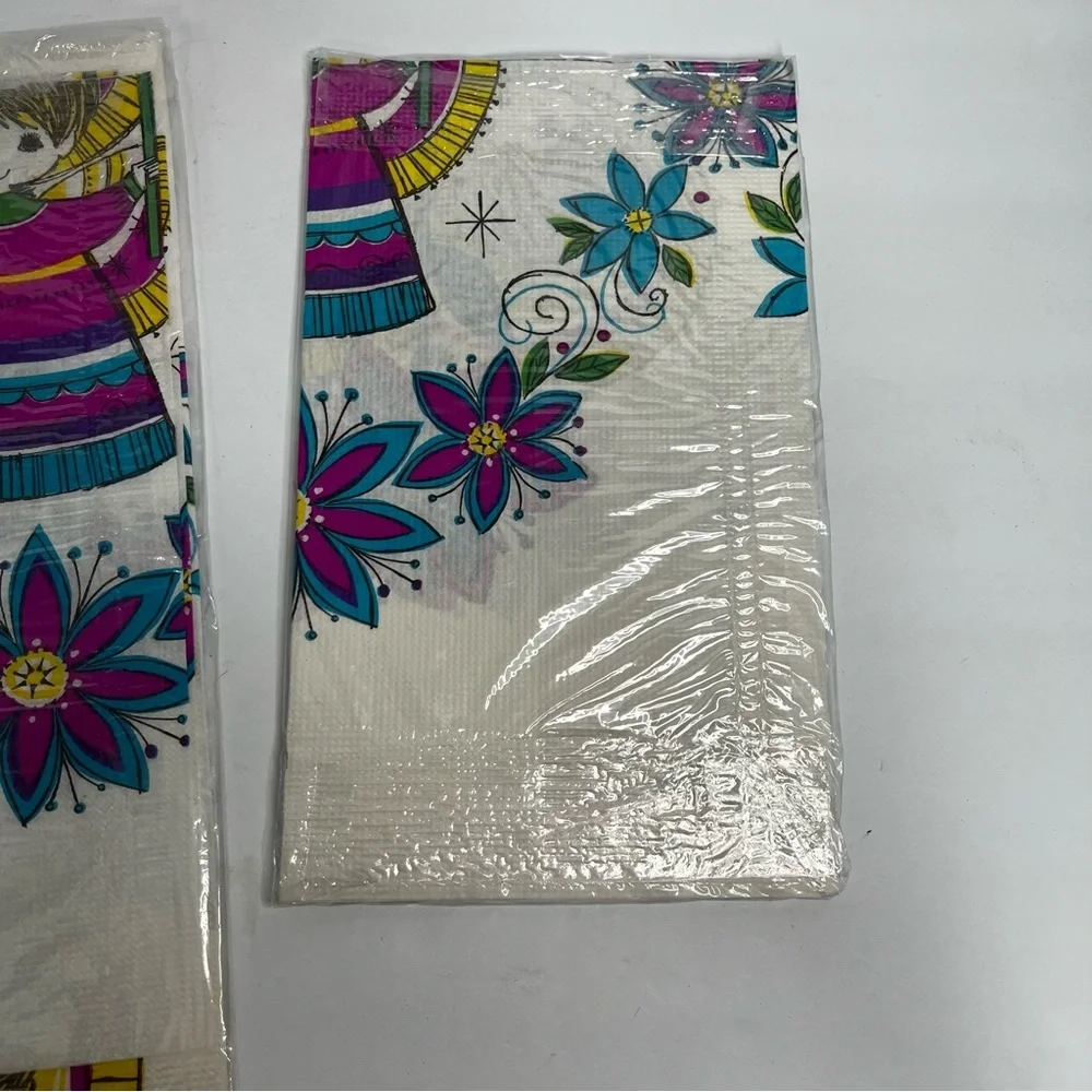 vintage hallmark paper tablecloths‎ peacock angel teal purple kitschy christmas